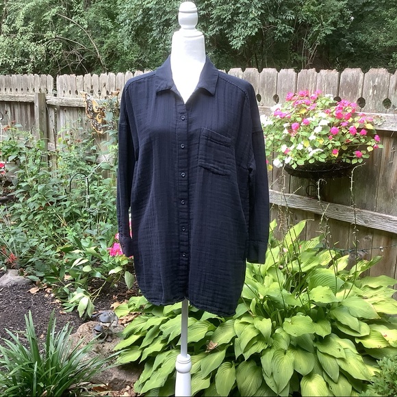 J. Jill Tops Jjill Double Cloth Woven Button Down Tunic Poshmark